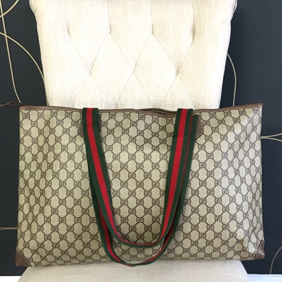 Gucci authentic brown monogram coated canvas large tote bag - Picture 5 of 16